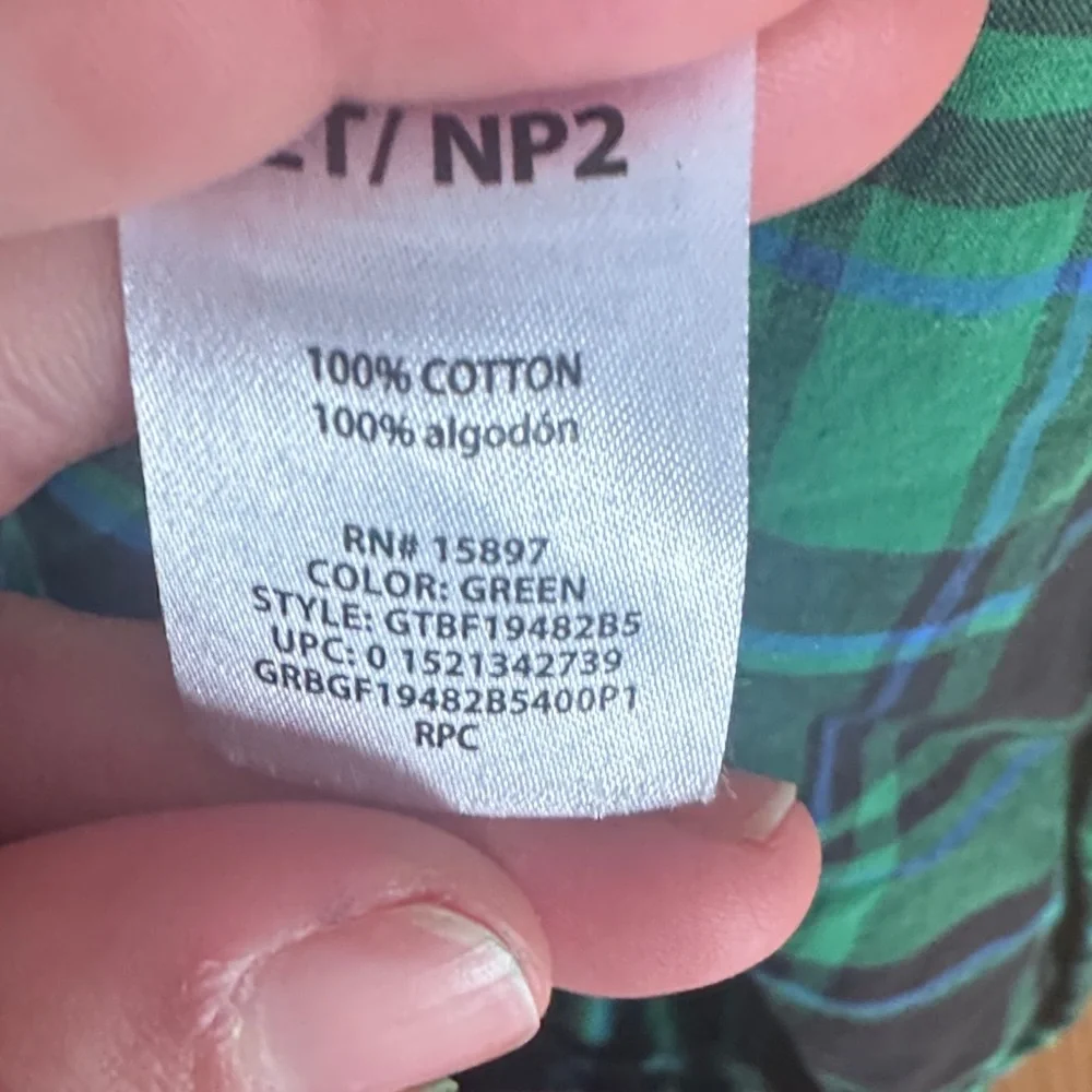 OshKosh B'gosh Kids Shark Print and Green Plaid‎ Shirts